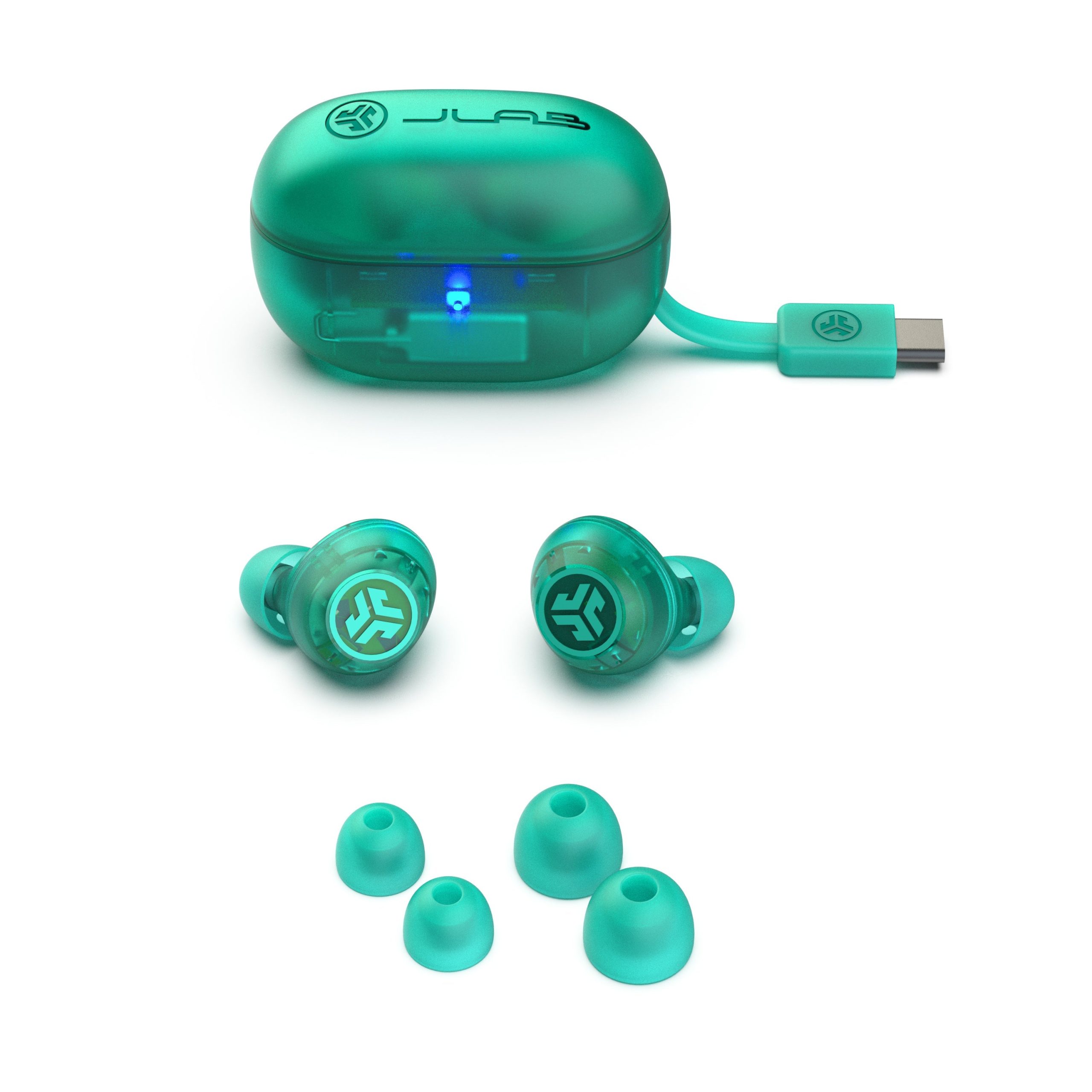 Go Pop ANC True Wireless Earbuds Transparent Teal - Image 6