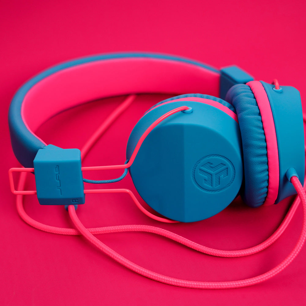 JBuddies Studio On-Ear Kids Wired Type-C Headphones Blue/Pink - Image 6