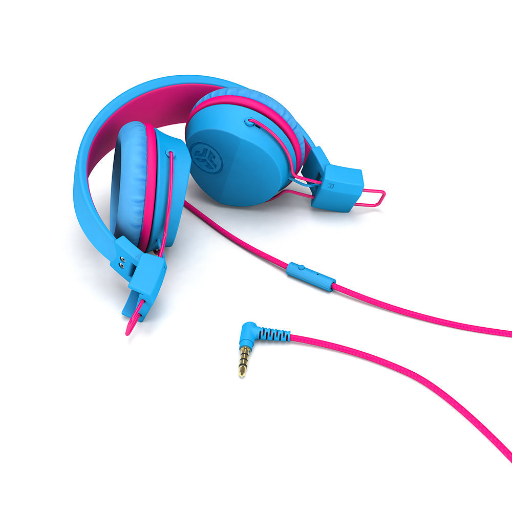 JBuddies Studio On-Ear Kids Wired Headphones Blue/Pink - Image 4