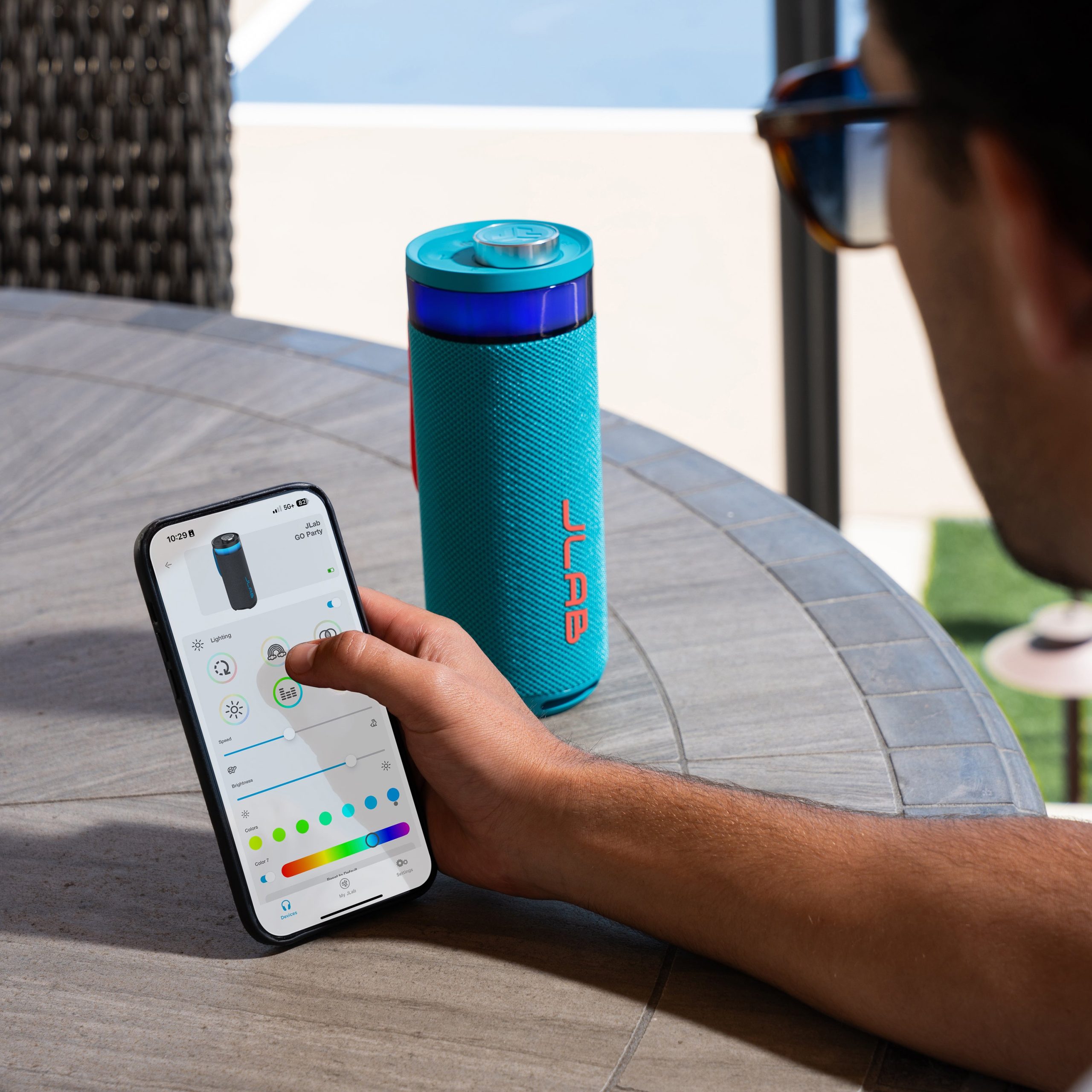 Go Party Portable Bluetooth Speaker Cyan - Image 4