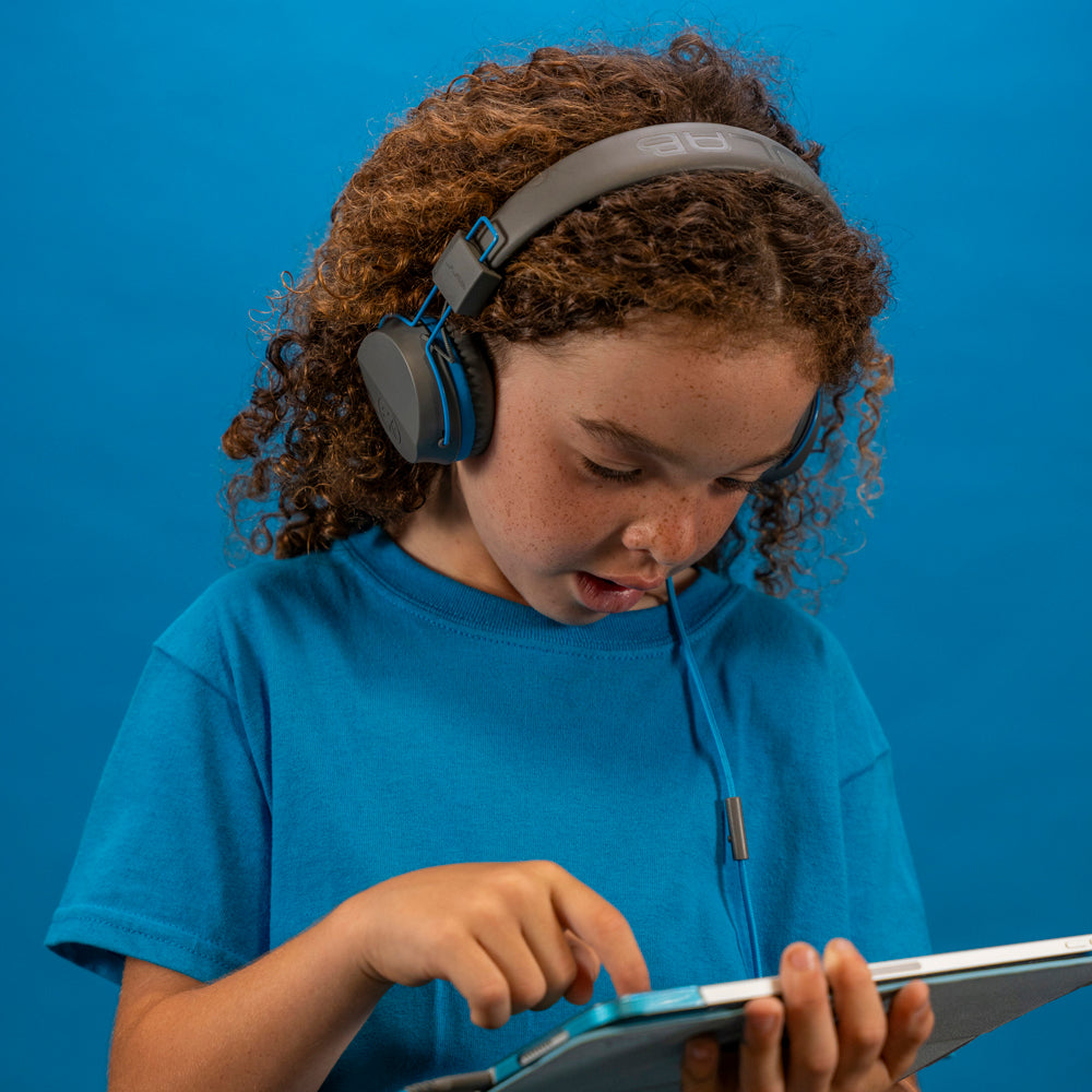 JBuddies Studio On-Ear Kids Wired Headphones Graphite/Blue - Image 3